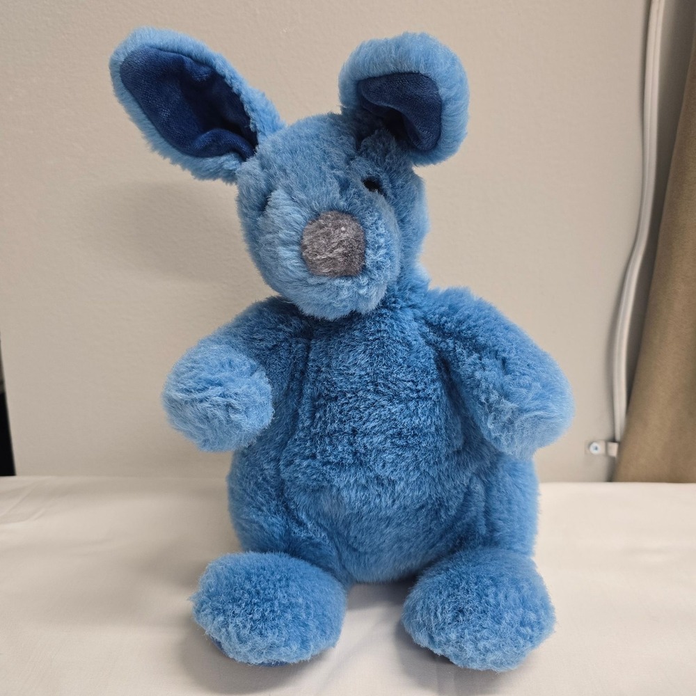 GUND Blue Kangaroo Plush Stuffed Animal 1990 Vintage Toy Collectible